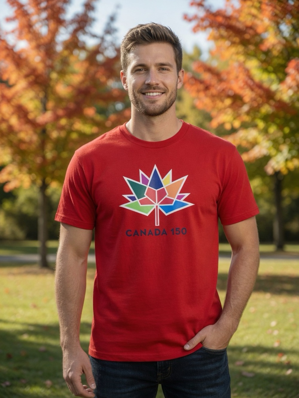 Gildan Red Ultra Cotton T-Shirt with Blue Logo Tag